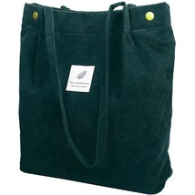 Women Corduroy Shopping Bag Girl Canvas Cloth Shoulder Bag Environmental Storage - £19.42 GBP