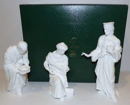 Lovely 3-PIECE Lenox Bone China White Bisque The Nativity Three Kings Set In Box - £118.69 GBP