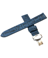 19mm 20mm 21mm 22mm 23mm 24mm Blue Watch Band strap Deployment Silver Bu... - £15.68 GBP