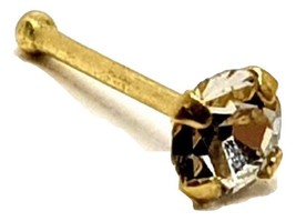 Nose Stud 9ct Genuine Gold 2.5mm CZ Gem 22g (0.6mm) Set di artigli Gem B... - £17.91 GBP