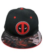 Marvel Deadpool Snapback Baseball Cap Hat Adjustable Logo Print On Bill - $27.09 CAD