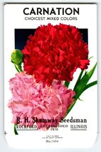 Shumway Seedsman Carnation Flowers Seed Packet EMPTY Envelope Vintage Ro... - $7.28