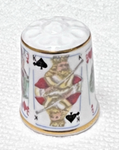 Older Thimble Suits of Cards Queen King Jack Ace Bone China Davenport En... - $228.88 MXN