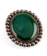 Taxco Silversmith Saul TH-142 Malachite Pendant/Brooch Set in Sterling 3... - $367.28