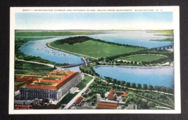 Aerial View Washington DC Harbor &amp; Potomac River Monument UNP Postcard c... - $7.99