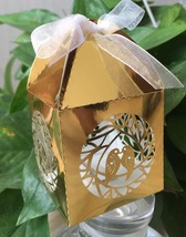 Metallic Gold Wedding Favor Box,Laser Cut Gift Packaging Box,pack of 100pcs - £27.17 GBP