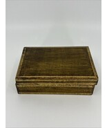 Vintage Decorative Craft Florentia Wooden Gold Jewelry Box Hand Made in ... - €21,52 EUR