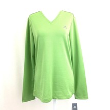 ADIDAS Women&#39;s Medium Performance Dynamic Long Sleeve Mesh Top Bright Green NEW - £16.82 GBP