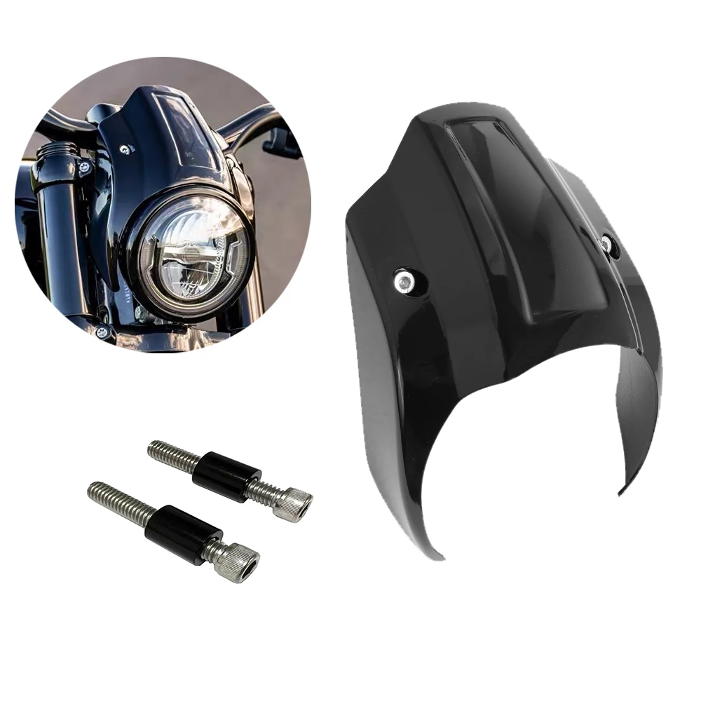 Motorcycle Gloss Black Front Mask Headlight Fairing Cover For Harley Bre... - $35.56
