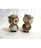 Vintage Porcelain Pottery Brother &amp; Sister Owl S&amp;P Shakers Made in Korea... - $24.74