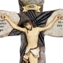 Serenity Prayer Wall Cross Crucifix Resin 10&quot; H Catholic Home Gift - £19.65 GBP