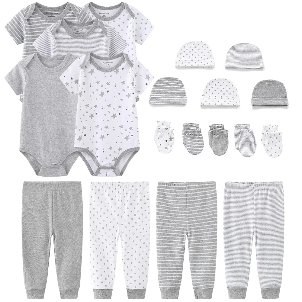 Kiddiezoom newborn baby clothes sets 19 pcs lot 0 to 3 months boy girl hats gloves thumb200