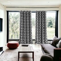 84&quot; Jet Black Trellis Black Out Window Curtain Panel - $3,073.78 MXN