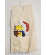 Vtg Snoopy Peanuts Christmas Embroidered Fingertip Towels set of 2 - NWT - $17.99
