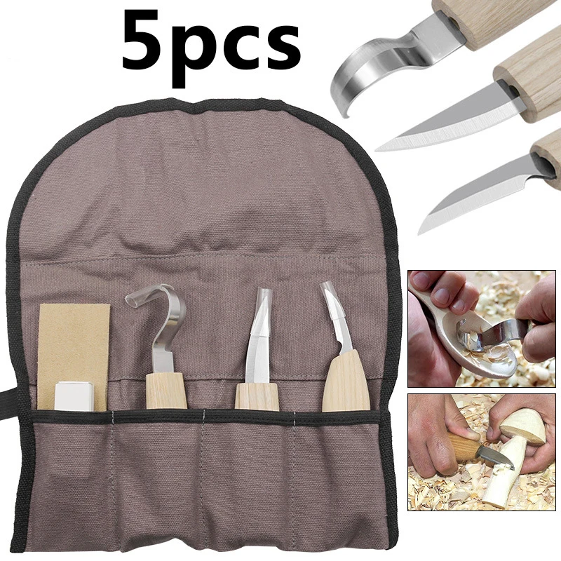 5pcs/set DIY Art Craft Carving Tools Hand Chisel Hook  Stainless Steel wor Spoon - £233.82 GBP