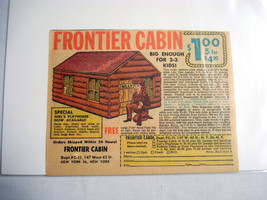 1961 Ad Frontier Cabin Big Enough For 2-3 Kids - £6.31 GBP