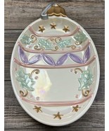 FIGI “ALL THAT GLISTENS&quot; Serving Plate, Pastel Christmas Ornament Shaped... - £30.85 GBP