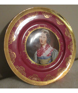 JKW 1930 PORCELAIN PLATE BARVARIAN RED WITH GOLD TRIM LADY / PRINCESS 10... - £61.45 GBP