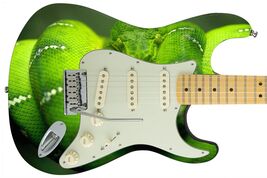 Guitar Skin Axe Wrap Re-skin Bright Green Python Tree Snake 683 - $27.71+