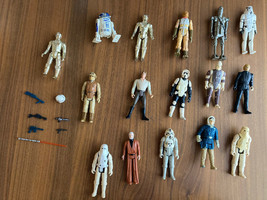 Star Wars Action Figures Lot Of 16 Plus Weapons 1977 - 1996 - £156.82 GBP