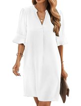 Summer Casual Plain Short Dress S-XXL Women&#39;s V-Neck Half Sleeve Shirt D... - $32.99