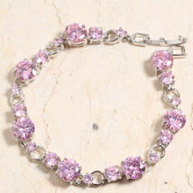 An item in the Jewelry & Watches category: 10Ct Round  Cut CZ Pink Sapphire Tennis Bracelet 14K White Gold Plated-Sliver