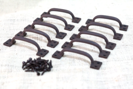 10 HANDLES DRAWER PULLS SMALL 4&quot; RUSTIC BROWN KITCHEN WINDOW PULL - $492.04 MXN