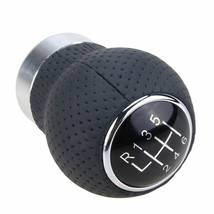 6 Speed Car Gear Black Leather Shift Knob Shifter Lever Stick MT Transmi... - $13.88