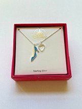 Disney Parks Cinderella Slipper Heart Sterling Silver Necklace Gift Box - $19.79