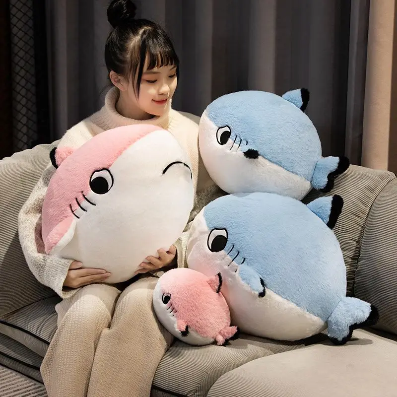 25 cm Fluffy Tsundere Shark Plush  Soft Stuffed Animals Cute Whale Doll Baby Toy - £18.45 GBP