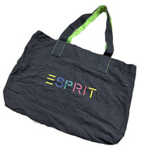 Vintage Esprit Rainbow Logo Canvas Tote Bag Spell-out 90s Green/faded Black - £70.08 GBP