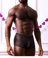 MALE POWER MINI SHORT SLEEK STRETCH BLACK HEART BREAKER - $30.70 CAD