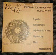 Vie Air VA-9N 9&quot; Compact High Velocity Tilting 3 Speed Metal Floor Desk Fan - £26.01 GBP