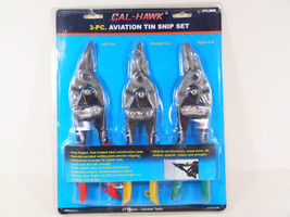 Cal-Hawk 3 Piece Aviation Tin Snips Left Right Straight Cut Angle Shears Metal - £15.09 GBP
