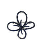 Silver Tone Blue Rhinestone Floral Brooch Pin - $22.61 CAD