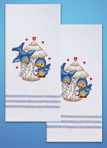 Tobin Stamped For Embroidery Kitchen Towels 20&quot;X28&quot; 2/Pkg-Bird - £14.42 GBP