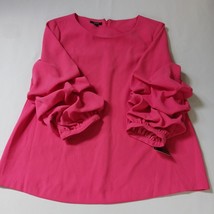 Alfani Women's Pink Back Zipper Gilded Plum Sleeves Blouse Shirt Size Medium image 12