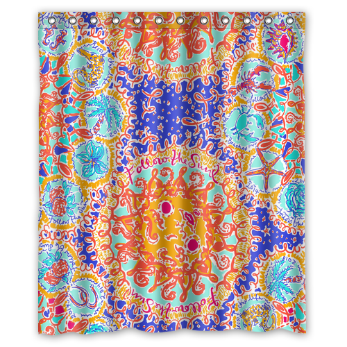 14 Pattern Lilly Pulitzer Custom Waterproof Polyester Shower Curtain 4 Size Item image 8