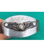 WWII Cuff Bracelet Signed Sterling Silver Wings Men&#39;s A.T.C. Air Traffic... - £115.99 GBP