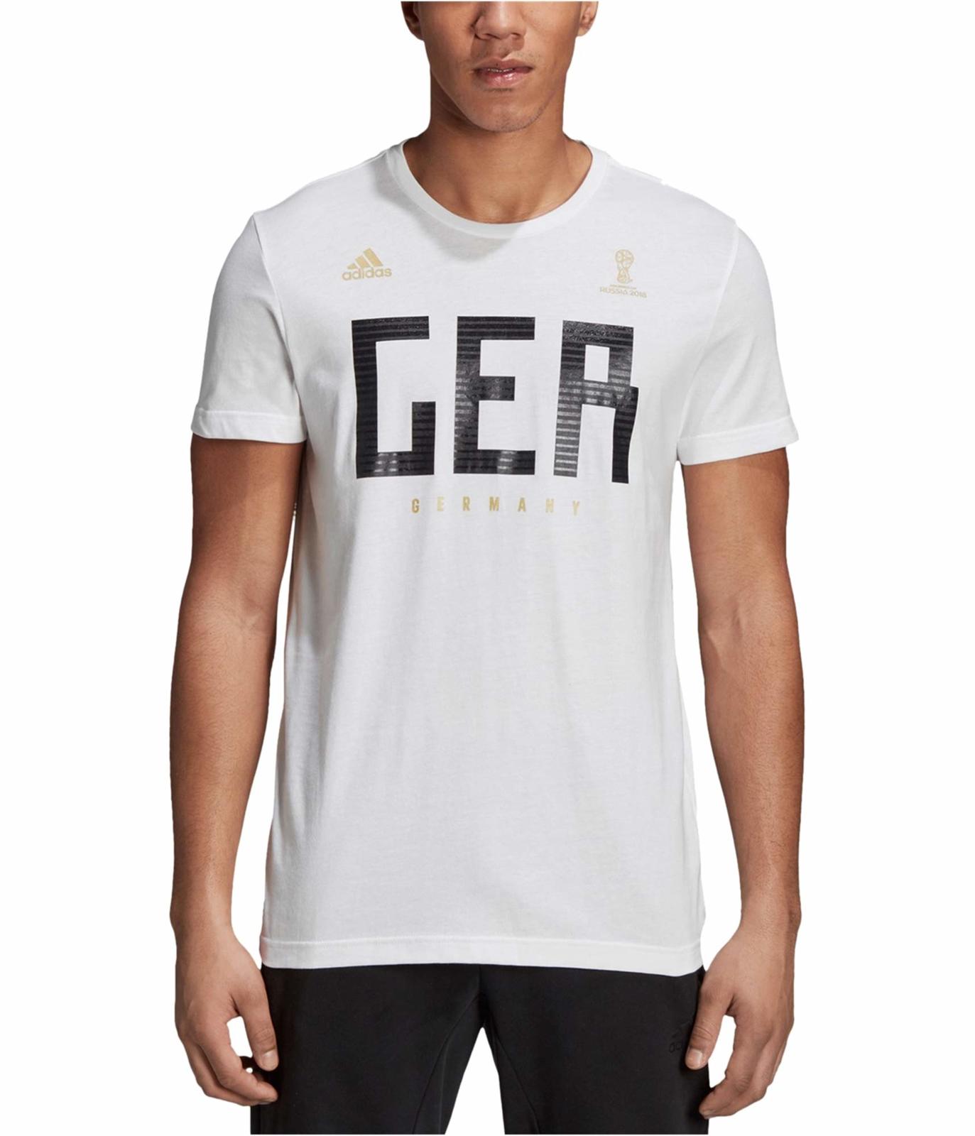 adidas World Cup Soccer Germany Men&#39;s Short Sleeve Tee, Small, White - $22.53