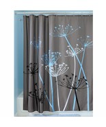 NEW! InterDesign Bathroom Shower Curtain Thistle Gray/Blue Modern Decor ... - £14.96 GBP