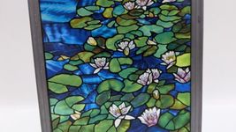 Water Lilies in the Pond Glass Suncatcher - Glassmasters  USA Hanging 1988 11"H image 4