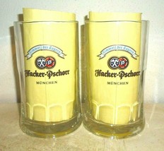 2 Hacker Pschorr Weissbier German Beer Glasses Seidel - £12.65 GBP