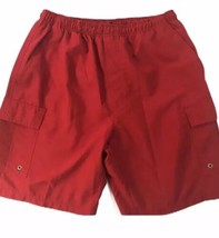 Junction West Men&#39;s Red Swim Shorts Size M Pockets Drawstring - £7.99 GBP