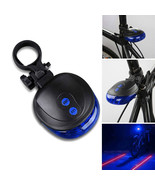 5 Blue Led 2 Laser Beam Bicycle Bike Cycling Tail Rear Light Safety Warn... - $15.99