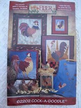 NEW Fiber Mosaics Cock-a-Doodle Rooster Quilts Pattern Pillow Gift Bag Applique - $5.99