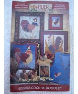 NEW Fiber Mosaics Cock-a-Doodle Rooster Quilts Pattern Pillow Gift Bag A... - £4.71 GBP