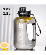 2.5L Large-Capacity Netflix Straw Pot Belly Cup Sports Water Bottle (Black) - $21.88