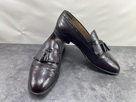 Johnston &amp; Murphy Wingtip Loafers 9D Aristocrat Shoes Red Leather Tassel... - $524.26 MXN
