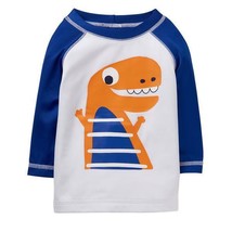 NWT Gymboree Baby Buddies Dinosaur Boys Long Sleeve Rashguard Swim Shirt 0-3 M - $10.99